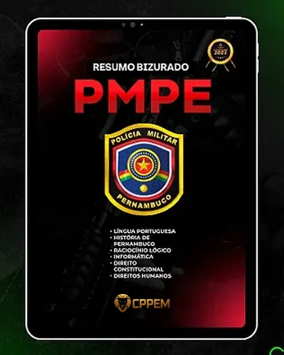 Capa do Resumo Bizurado PMPE em um tablet